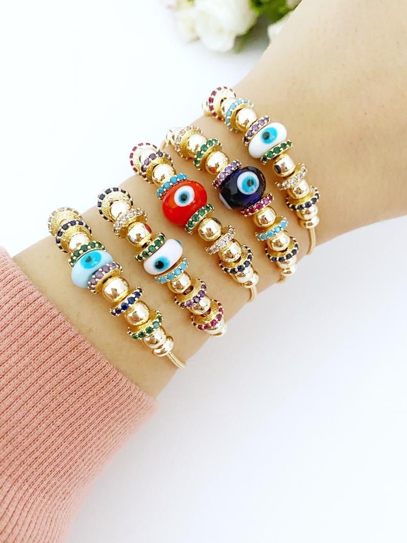 Evil Eye Bracelet, Authentic Pandora Bracelet, Glass Evil Eye Charm,