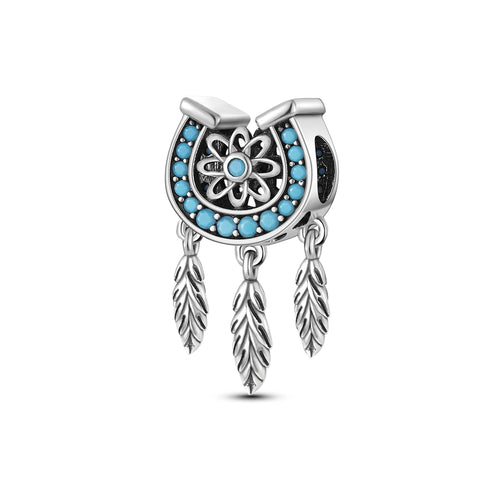 2024 925 Sterling Silver Colorful Dreamcatcher Charms Beads Fit