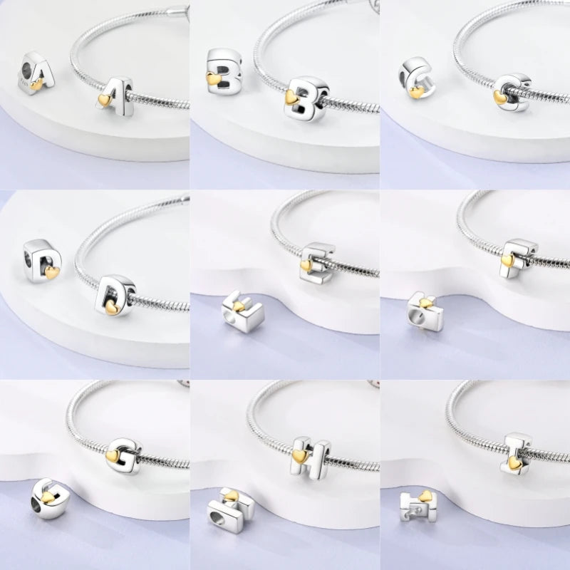 Fit Pandora 925 Original Bracelets Love 26 English Letters Series