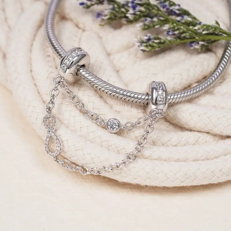 64 Style 925 Silvering Safety Chain Mom Amour Clover Sea Dangle Charms