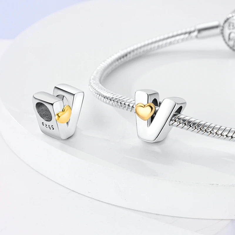 Fit Pandora 925 Original Bracelets Love 26 English Letters Series