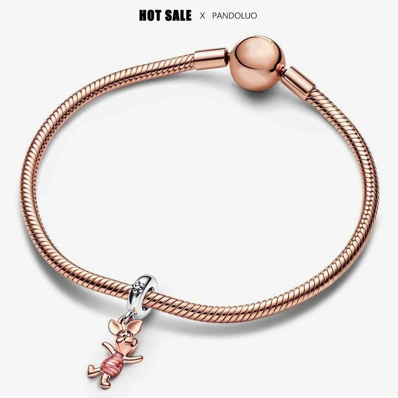 Disney Winnie the Pooh Piglet Dangle Charm Beads Fits Pandora Bracelet