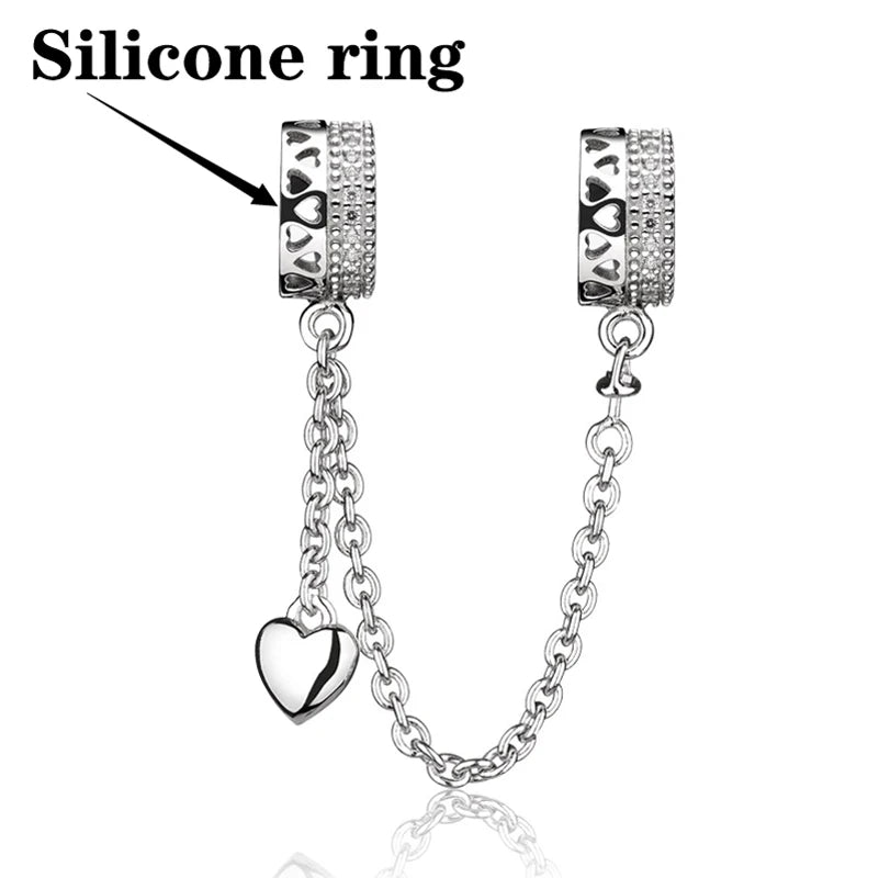 64 Style 925 Silvering Safety Chain Mom Amour Clover Sea Dangle Charms