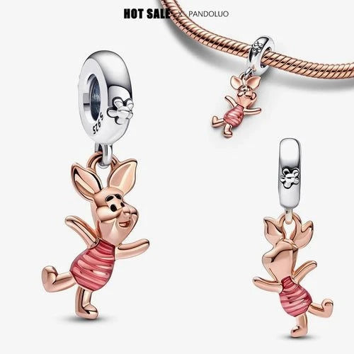 Disney Winnie the Pooh Piglet Dangle Charm Beads Fits Pandora Bracelet