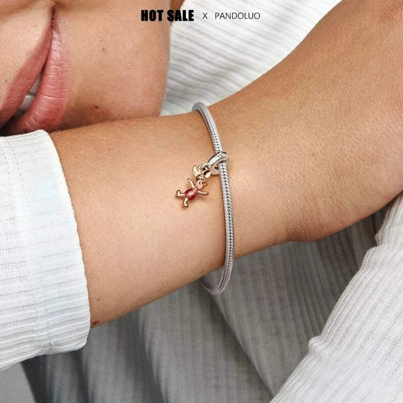 Disney Winnie the Pooh Piglet Dangle Charm Beads Fits Pandora Bracelet