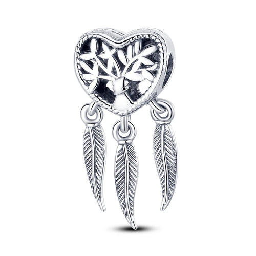 2024 925 Sterling Silver Colorful Dreamcatcher Charms Beads Fit