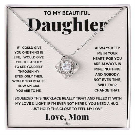 Love Knot Necklace for Daughter in Gift Box with Heartfelt Message