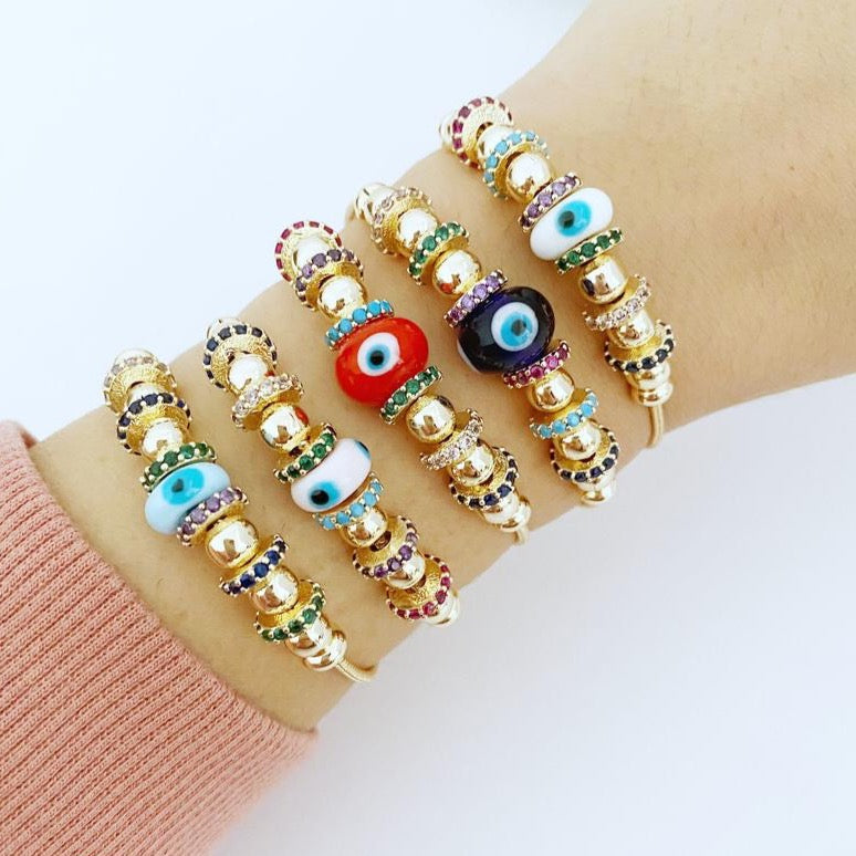 Evil Eye Bracelet, Authentic Pandora Bracelet, Glass Evil Eye Charm,
